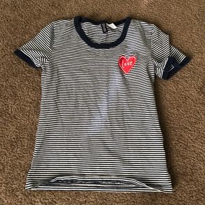 Striped “Love” tee